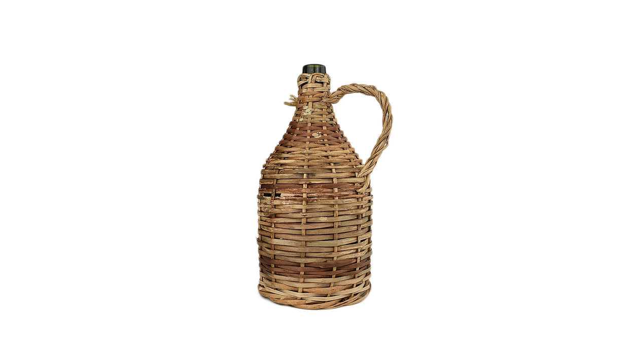 French Wicker Wine Demijohn Jug - Vintage
