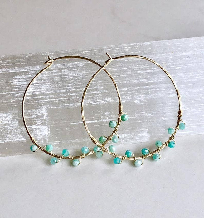 Amazonite Hoop Earrings