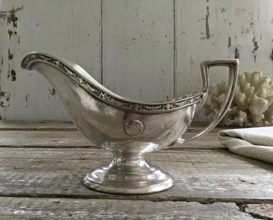 Antique Hotel Silver Gravy Boat