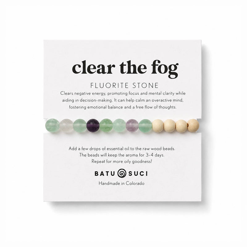 CLEAR THE FOG  |  Fluorite + Aromatherapy Diffuser Bracelet