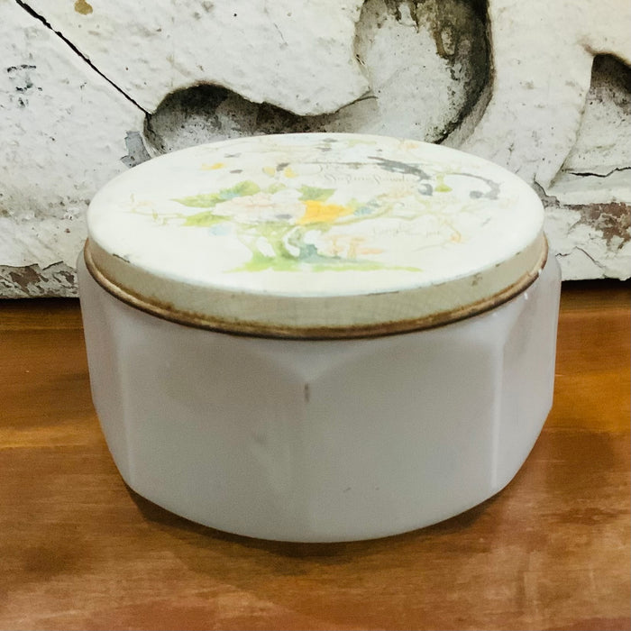 Langlois New York Dusting Powder Jar with Painted Top  - Vintage