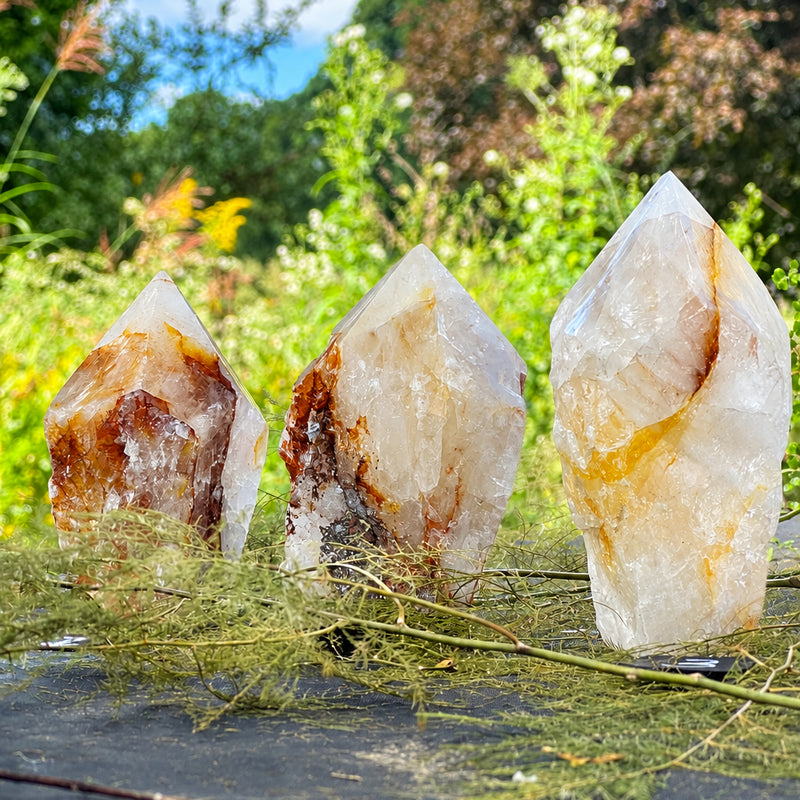 Hematoid Quartz Point with Polished Top – Golden Healer Crystal Tower
