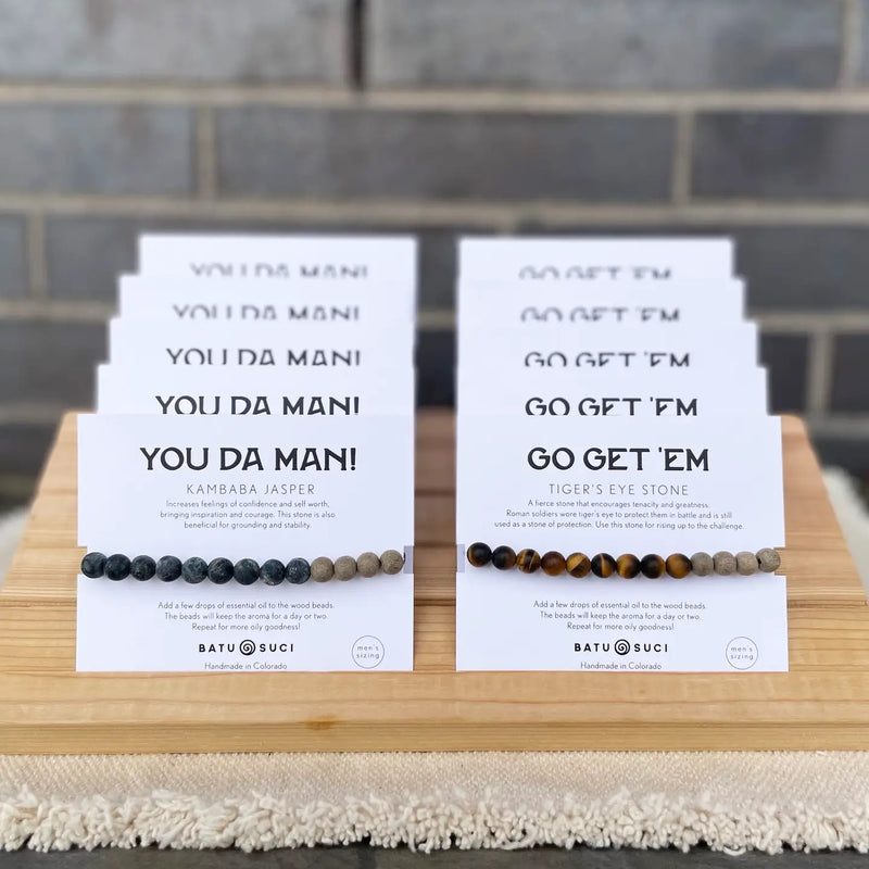 GO GET 'EM  | Tigers Eye + Aromatherapy Men's Diffuser Bracelet