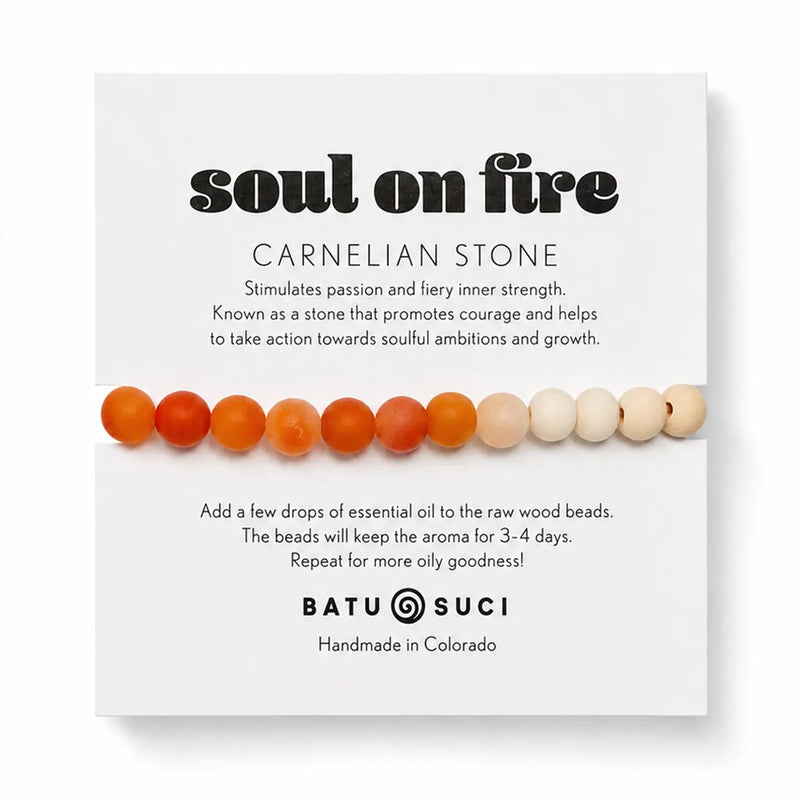 SOUL ON FIRE | Carnelian + Aromatherapy Diffuser Bracelet