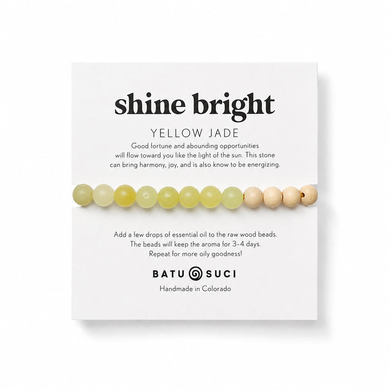 SHINE BRIGHT | Yellow Jade + Aromatherapy Diffuser Bracelet