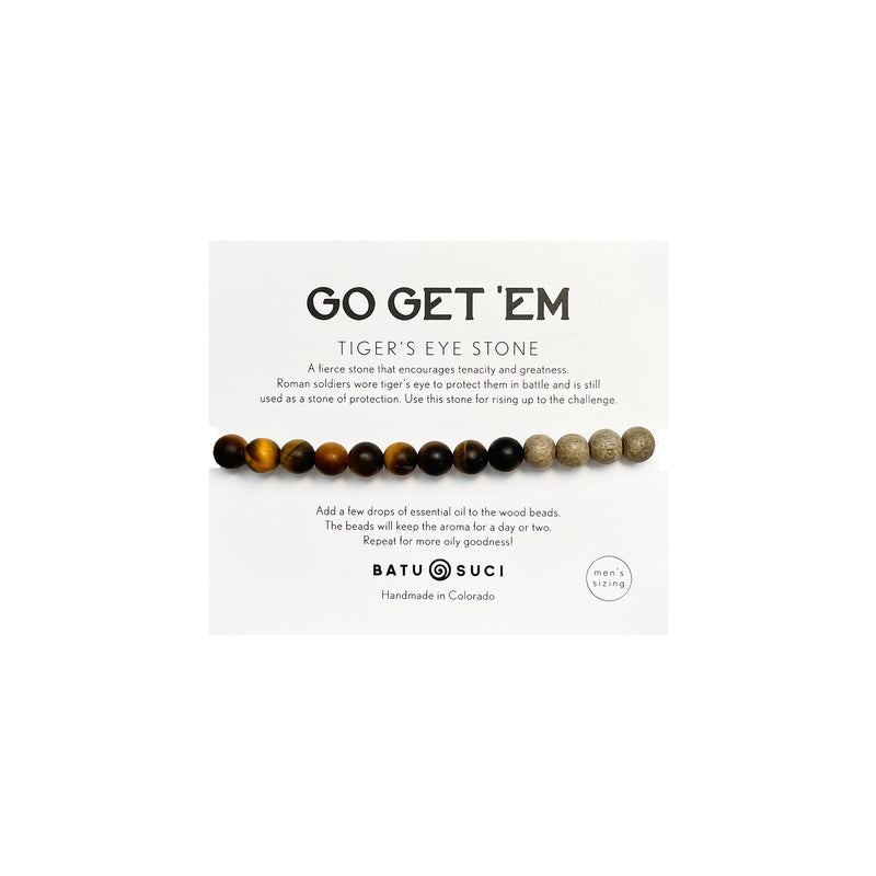 GO GET 'EM  | Tigers Eye + Aromatherapy Men's Diffuser Bracelet