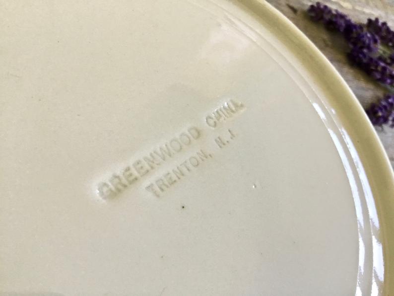 Vintage Ironstone Greenwood China Soup Plates - Set 6