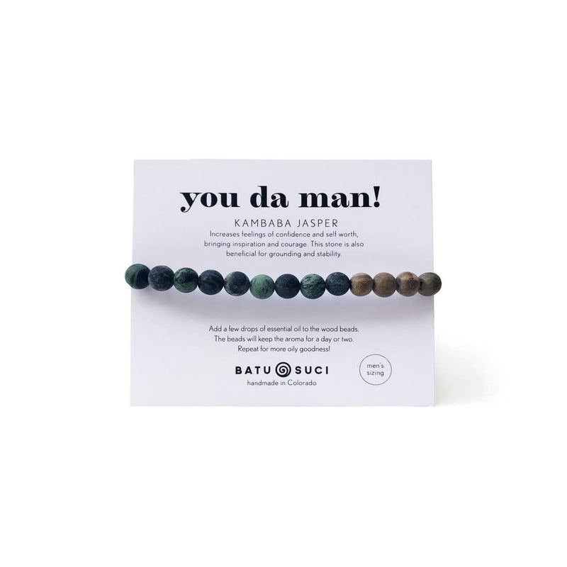 YOU DA MAN | Kambaba Jasper + Aromatherapy Men's Diffuser Bracelet