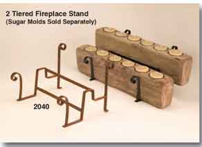 Sugar Mold Double Fireplace Stand - Rust