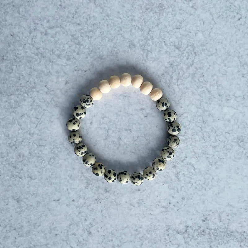 GOOD VIBES Dalmatian Jasper Diffuser Bracelet