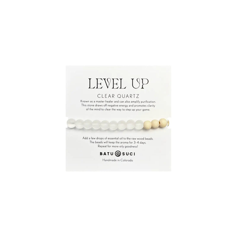 LEVEL UP Clear Quartz Diffuser Bracelet