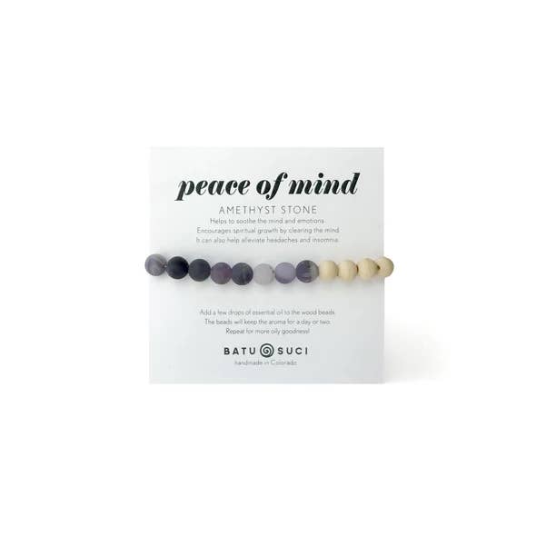 PEACE OF MIND | Amethyst + Aromatherapy Diffuser Bracelet